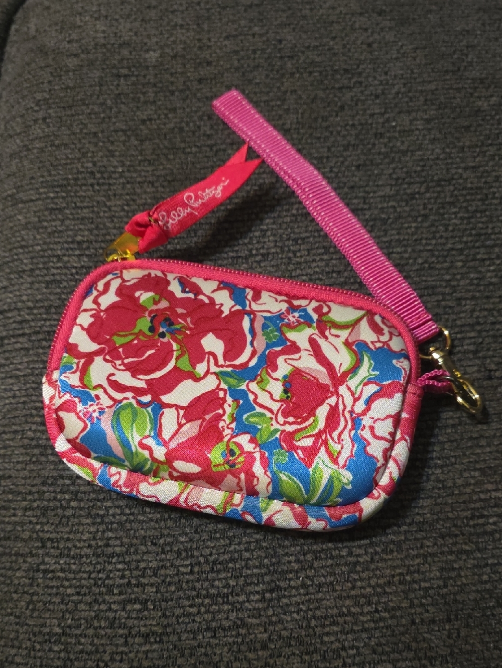 Lilly Pulitzer Pink Floral Wristlet Coin Purse